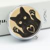 Black Cat Pill Box 3 Compartment Travel Pill Organizer 3 Times A Day Cute Mini Pill Case for Purse & Pocket Portable Metal Medicine Box with Mirror Round Daily Medicine Vitamin Container view 4