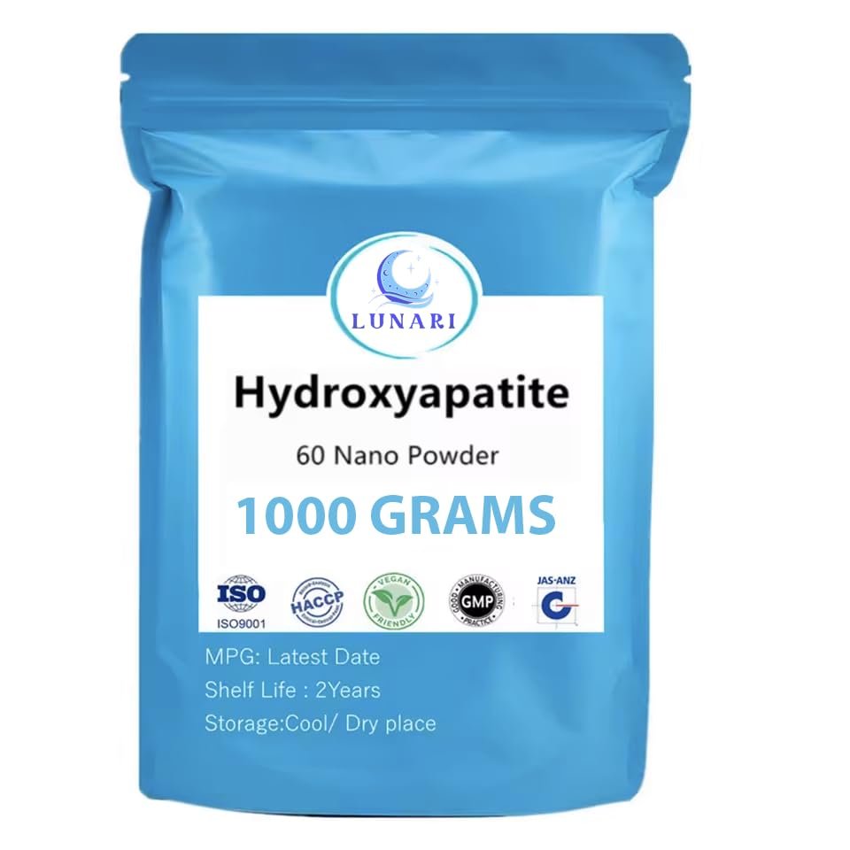100% Pure Nano Hydroxyapatite Tooth Powder Enamel Remineralization Support, Fluoride-Free Toothpaste Additive for Sensitivity & Cavity Defense, Pure HAp Powder 1000g