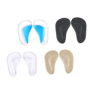 ARTSEWPLY 4 Pairs Adhesive Arch Support Cushions for Relief Reusable Foot Pads for Comfortable Walking Fits Shoe Types Pressure Distribution Support for Men Women