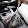 1PCS Ostrich Feather Duster Car Duster Interior Clean DusterReusable Feather Duster for Blinds Kitchen Keyboard Office, Soft and Fluffy Duster Cleaning Supplies(Gray,Large) view 3