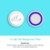 MEE audio 15 dB Flat Response Replacement Filters for Earplugs - Works with Custom and Universal Filtered Earplugs (Pair, White/Blue) view 4