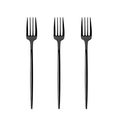 100 Count Black Plastic Forks, Heavy Duty Disposable Cutlery, Black Silverware Plastic Utensils for Party, Birthday, Wedding