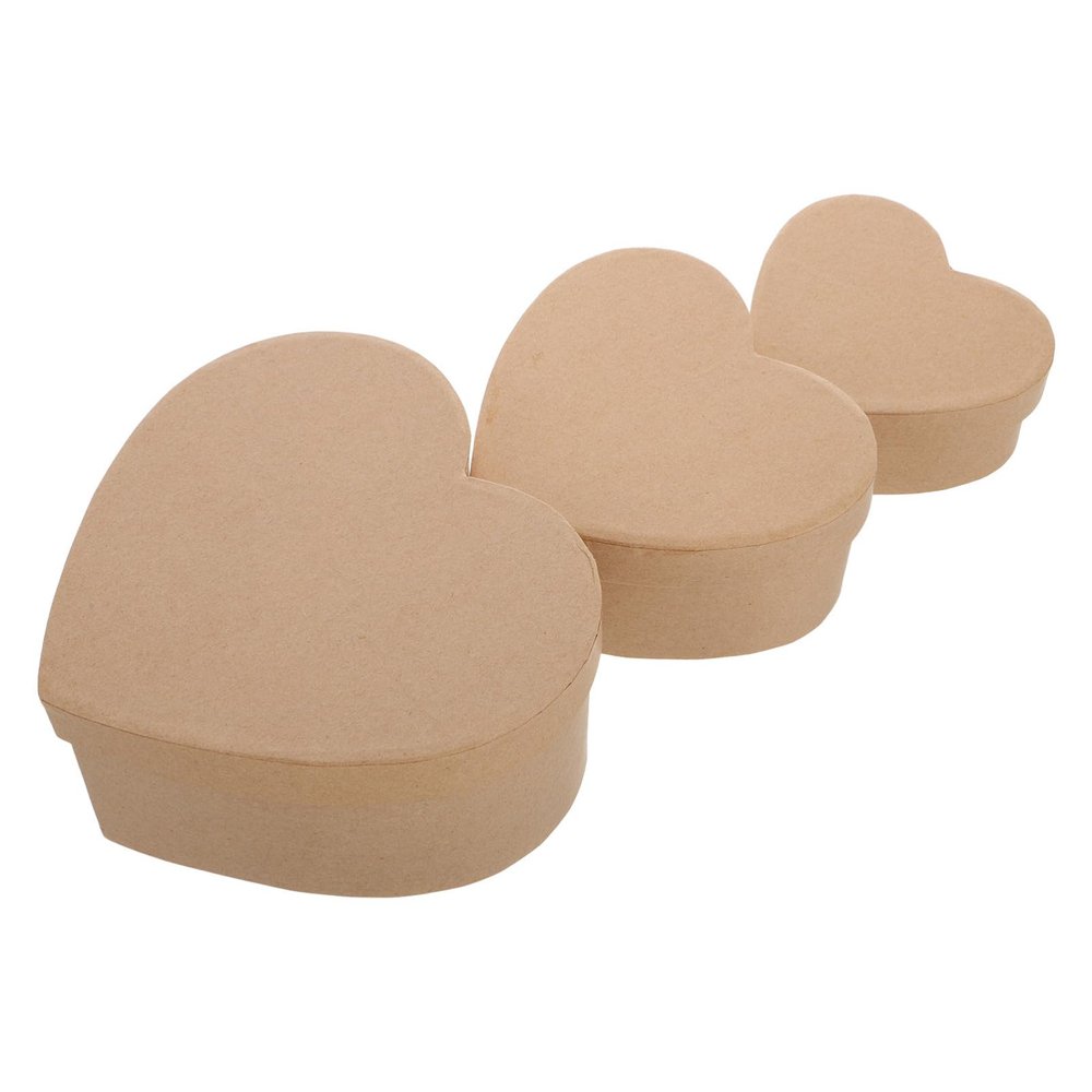 Totority 3pcs Heart Shaped Cardboard Boxes for DIY Kraft Paper Keepsake Storage for Valentine's Day Birthdays Creative Treasure Box for Organizing Presents