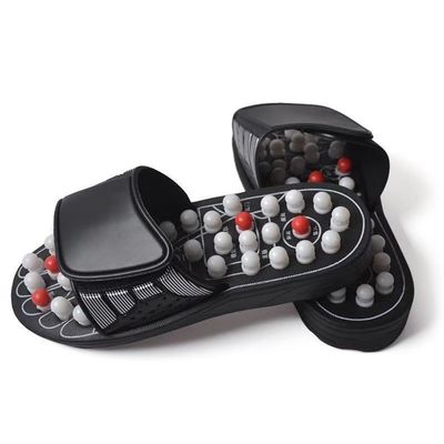 Foot Acupoint Massager Shoes Unisex Acupressure Massage Slippers Acupuncture Reflexology Sandals for Plantar Fasciitis Arthritis Neuropathy Pain Relief(White,6.5/7)