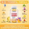 10-IN-1 Saffron Gummies, Sugar Free Saffron Supplements with Ashwagandha, L-Theanine, Rhodiola Rosea, Vitamin D3, B6, Magnesium & Zinc for Mood, Energy, Focus Support, Pineapple Flavor, 120 Count view 4
