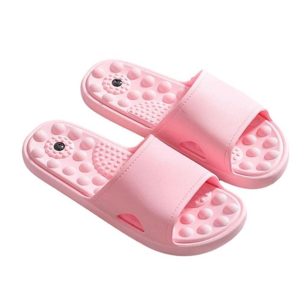 Acupressure Slippers Foot Massager Women Men Reflexology Acupuncture Sandals Acupoint Stimulation Shower Shoes For Plantar Fasciitis Foot Neuropathy Pain Relief(Pink,8.5/9)