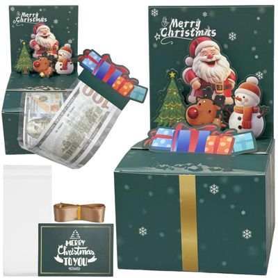 JINSTABAG Christmas Money Gift Box for Cash Money Pull Up Box Gift Ideas
