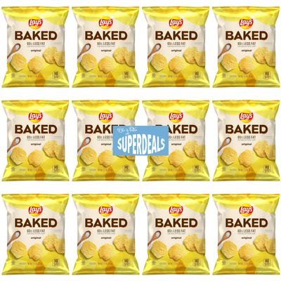 Baked, Original Potato Crisps, 1.125 Ounce (Pack of 12) Value Pack Bundled by SUPERDEALS with Mystery Gift