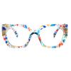AOOLIA Oversize Summer Stylish Eyewear Frame with Reading Glasses Lens, Lightweight Reader for Women Girl Ladies Modify Face (Flower, 2, x) view 1