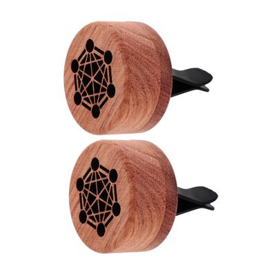 SEWOART 2pcs Wood Essential Oil Diffuser Clips Versatile Aromatherapy Car Air Freshener for Vehicle and Home Odor Neutralizing Natural Wood Design