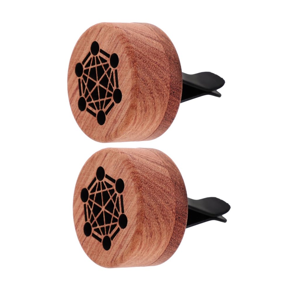 SEWOART 2pcs Wood Essential Oil Diffuser Clips Versatile Aromatherapy Car Air Freshener for Vehicle and Home Odor Neutralizing Natural Wood Design