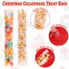 CCINEE 120pcs Christmas Pretzel Rod Bags, Self Sealing Cellophane Treat Bags Plastic Clear Snowflake Candy Individual Bag Bulk for Chocolate Cookies Holiday Party Favors Wrapping 2x10 Inches view 3