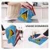America and Saint Lucia Triangle Flag Premium Waffle Kitchen Towel Microfiber Kitchen Towels, Super Absorbent 16 X 26 Inches Reusable Dish Towels for Kitchen and Household view 3