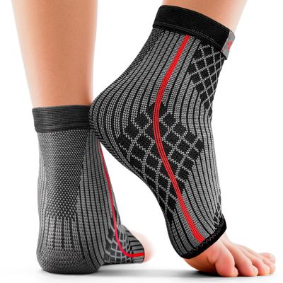 2 Pack Ankle Compression Sleeve, Skin Friendly Ankle Brace for Women, 3D Weaving Ankle Support for Enhanced Stability, Relieve Discomfort from Ankle Sprain, Plantar Fasciitis (Medium)