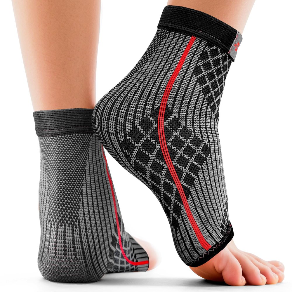 2 Pack Ankle Compression Sleeve, Skin Friendly Ankle Brace for Women, 3D Weaving Ankle Support for Enhanced Stability, Relieve Discomfort from Ankle Sprain, Plantar Fasciitis (Medium)