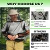 HENNCHEE Mosquito Jacket for Adult, Mesh Net Bug Hooded Jacket, Outdoor Protection Mosquito Proof Clothing Black L/XL view 4