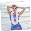 COHEALI 5Pcs Hawaiian Party Leis Wreath Bright Floral Necklaces for Luau Beach Decorations Summer Wreaths Reusable and Lightweight for Cheerleading Events Tropical Parties view 3