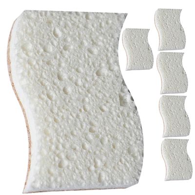 GLEAVI 6Pcs Natural Dish Sponges Convenient Scrub Sponges for Cleaning of Pots Pans and Household Items for Daily Use