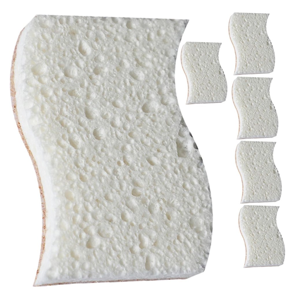 GLEAVI 6Pcs Natural Dish Sponges Convenient Scrub Sponges for Cleaning of Pots Pans and Household Items for Daily Use