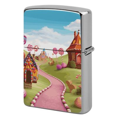 Candy Land_76682316 Lighter Case, Personalized Double-Sided Graffiti Lighter Protective Cover, Stylish Metal Lighters Sleeve for Men Women