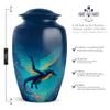 Casketique Dragon Cremation Urn for Human Ashes Adult Male - Green Burial Urn for Ashes for Women 1 Large 4 Keepsake - Blue Memorial Urns for Mom - Funeral Urns for Adult Male - 10 & 3 Inch view 2