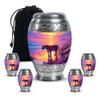 Casketique Tiger Burial Urns for Adult Male - Purple Memorial Cremation Urn for Ashes for Women 1 Large 4 Keepsake - Sunset Decorative Urns for Human Ashes - 10 & 3 Inch view 1