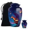 Casketique Dragon Funeral Urns for Adult Male Set of 1 Large & 1 Keepsake - Blue Burial Urns for Human Ashes Adult Female Set of 2 - Memorial Urn for Human Ashes - 10 & 3 Inch Combo view 1