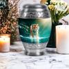 Casketique Tiger Memorial Funeral Urns for Human Ashes Adult Man 1 Large 4 Keepsake - Green Cremation Urn - Burial Container for Human Ashes - 10 & 3 Inch view 4
