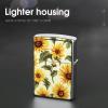 Summer Sunflower Lighter Case, Personalized Double-Sided Graffiti Lighter Protective Cover, Stylish Metal Lighters Sleeve for Men Women view 4