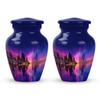 SABURIAL Northern Lights Urn - Miniature Funeral Urn for Human - Beautiful Handcrafted Mini Urns for Adults Female Ash - Keepsake Small Urns - 3 Inch - Pack of 2 view 1