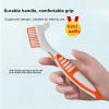 Denture Cleaning Brushes 2-Pack with Dual-Angle Heads - Soft Nylon Bristles & Ergonomic Grip, Travel Brush Kit for Seniors (Orange/Blue) | Denture Care Essentials, Heartwarming Gift for Elderly view 3