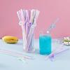 [100 Pcs] Disposable Plastic Drinking Bendy Straws - 10.24" Long and 0.24" Diameter Colorful Cute Flexible Long Straws for Juice,Coffee,Milk,Cocktail, Bachelorette/Birthday Party, Bridal/Baby Shower view 3