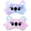 2 Pcs Plush Eye Mask Soft Sleeping Blindfold Eye Cover Comfortable Cute Animal Sleeping Mask Satin Nap Night Eyeshade Cover for Women Men Gift (Colorful, Koala Style) view 1