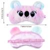 2 Pcs Plush Eye Mask Soft Sleeping Blindfold Eye Cover Comfortable Cute Animal Sleeping Mask Satin Nap Night Eyeshade Cover for Women Men Gift (Colorful, Koala Style) view 2