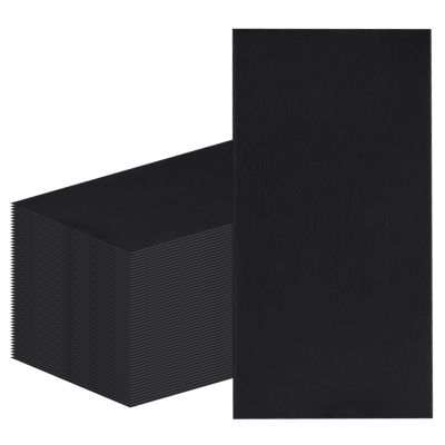 100Pcs Disposable Black Napkins Disposable Guest Black Paper Napkins Hand Towels, for Kitchen Party Wedding Bathroom or Any Celebration Occasion