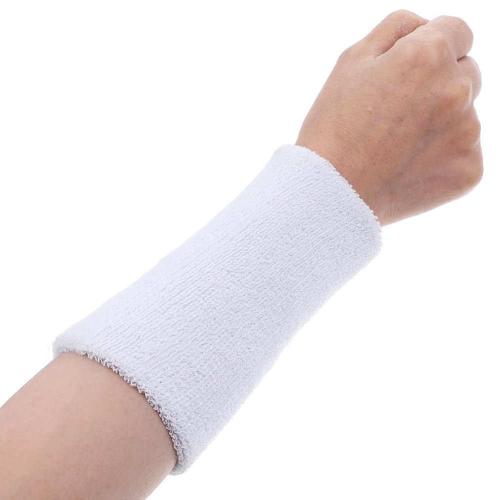 COMNICO Wrist Sweatbands Elastic Sport Wristbands 6 Inch Absorbent Terry Cloth Armbands Long Cotton Athletic Wrist Bands for Working Out Football Basketball Tennis Gym Costumes Cosplay
