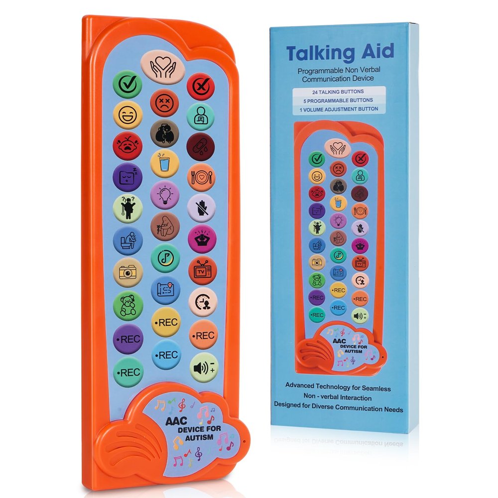 AAC Device for Autism Communication Device for Nonverbal Kids & Adults, Non Verbal Communication Tools for Speech Therapy, Autism Talking Aids with 5 Programmable Buttons & Adjustable Volume