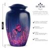 Butterfly Keepsake Urns for Ashes Adult Man Set of 4 - Pink Flowers Cremation Urns for Human Ashes Adult Female - 1 Large Urn for Brother and Sister - Blue Mini Urn for Mother (10&3) Inch view 2
