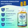 2 Pack 100MG Iron Supplements, Iron Gummies for Women & Men - Vitamin C, A, B12 - Complex, Improve Absorption, Energy Boost, Iron Deficiency for Adults & Kids - Complex Folate, Zinc, 120Cts view 3