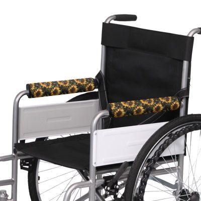 Gomyblomy Sunflower Wheelchair Armrest Covers Soft Office Chair Arm Pads Covers Soft Support Weel Chair Accessories for Adults Seniors 2 Pack Arm Rest Covers Pressure Relief