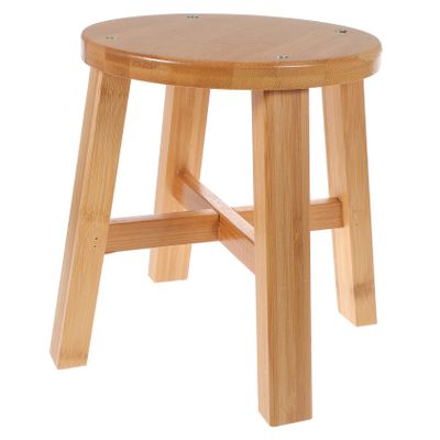 COLLBATH 1Pc Natural Footstool Slip Stool for Adults Simple Design for Bathroom Home Use Lightweight for Living Room Bedroom and Office