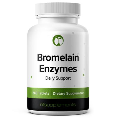 Bromelain Supplement 240 Tablets Natural Enzymes 100mg 2400 GDU/g Gluten Free Non-GMO Vegan (240, Bromelain)