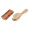 BAFOVY Wooden Baby Hair Brush and Comb Set, Goat Hair Brush, Prevent Lacteal Scab, Soft and Dual use Comb, Baby Shower view 2