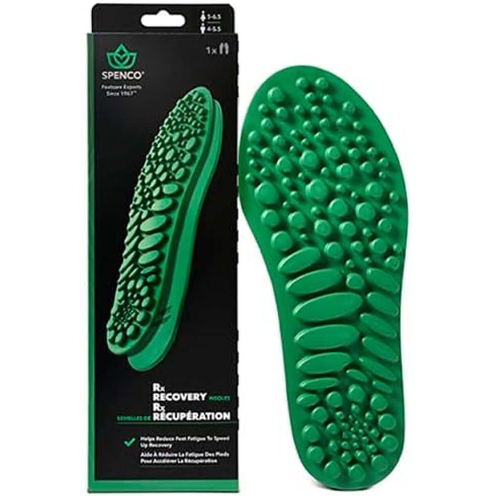 Spenco Recovery Insoles Massage-Like Pressure Nodes for Foot Fatigue Relief, Multi-Density Arch Support, Full-Length Cushioning, Breathable & Slim Fit, Men's 10-11.5/Women's 11-12.5