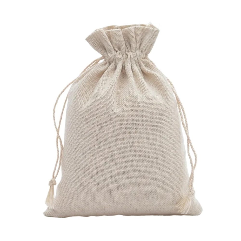 LZYXFP 10pcs Cotton Linen Drawstring Gift Bag Burlap Packing Pouches Storage Bags for Wedding Dustproof(20x30 cm)