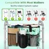 Rhino Valley Walker Bag, Large Capacity Walker Accessories Storage Bag with Multi Pockets & Cup Holder, Walker Basket with 4 pockets for Universal Walkers for Seniors, Green Lily view 3