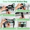 Rhino Valley Walker Bag, Large Capacity Walker Accessories Storage Bag with Multi Pockets & Cup Holder, Walker Basket with 4 pockets for Universal Walkers for Seniors, Green Lily view 4