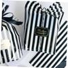 DEARMAMY 100Pcs Black and White Stripe Candy Treat Bags Plastic Goodie Bags for Cookie Pastry Packaging Party Favor Dessert Wrapping view 2