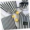 DEARMAMY 100Pcs Black and White Stripe Candy Treat Bags Plastic Goodie Bags for Cookie Pastry Packaging Party Favor Dessert Wrapping view 3