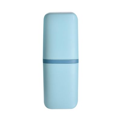 UUYYEO Hard Plastic Toothbrush Case Travel Tooth Brush Cup Cover with Holder Portable Camping Toothbrush and Toothpaste Holder with Cup Tooth Brush Storage Box Business Trip Mouthwash Cup Blue